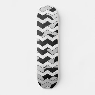 Chevron Cow Black and White Skateboard