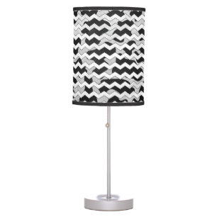 Chevron Cow Black and White Table Lamp
