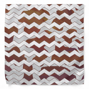 Chevron Cow Brown and White Print Bandana
