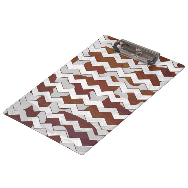 Chevron Cow Brown and White Print Clipboard (Angled)