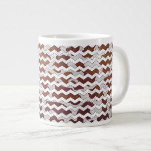 Chevron Cow Brown and White Print Giant Coffee Mug