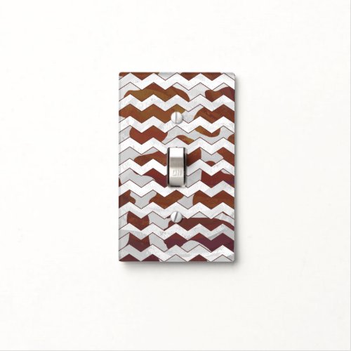 Chevron Cow Brown and White Print Light Switch Cover