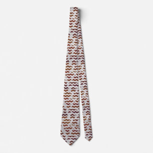 Chevron Cow Brown and White Print Neck Tie