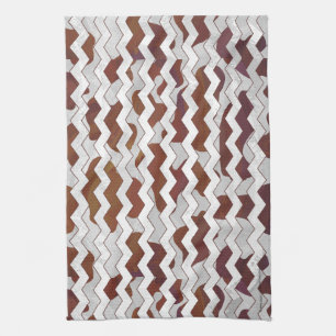 Chevron Cow Brown and White Print Towel