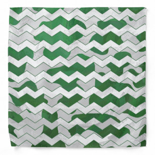 Chevron Cow Green and White Print Bandana