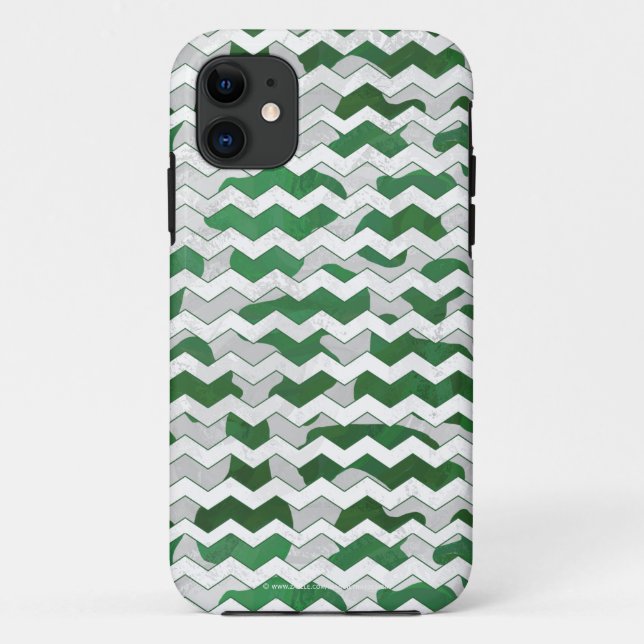 Chevron Cow Green and White Print Case-Mate iPhone Case (Back)