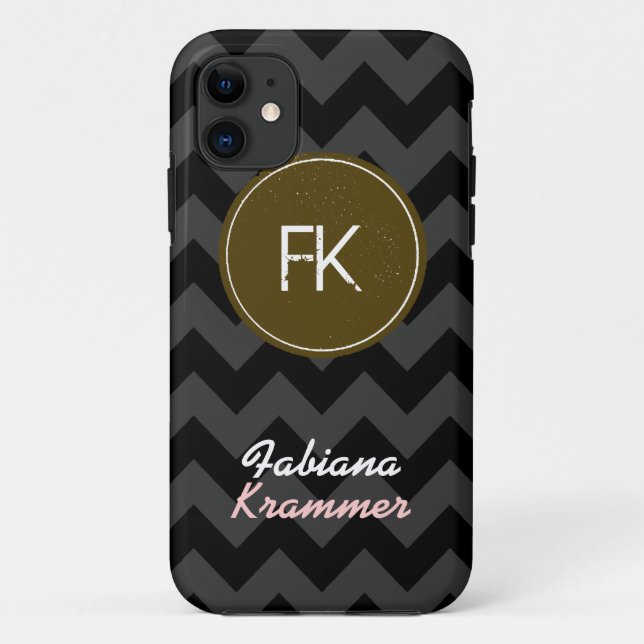 chevron custom name and initials Case-Mate iPhone case (Back)