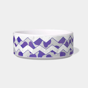Chevron Dalmatian Purple and White Bowl
