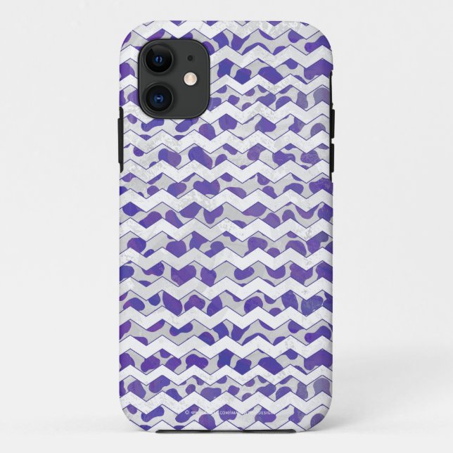 Chevron Dalmatian Purple and White Case-Mate iPhone Case (Back)