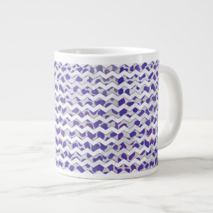 Chevron Dalmatian Purple and White Giant Coffee Mug