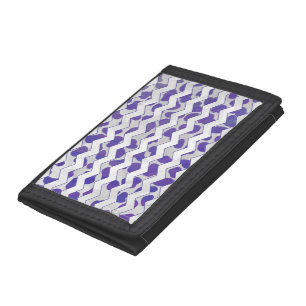 Chevron Dalmatian Purple and White Tri-fold Wallet