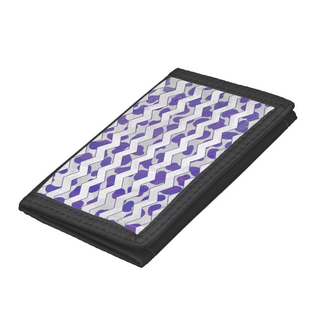 Chevron Dalmatian Purple and White Tri-fold Wallet (Bottom)