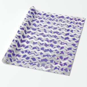 Chevron Dalmatian Purple and White Wrapping Paper