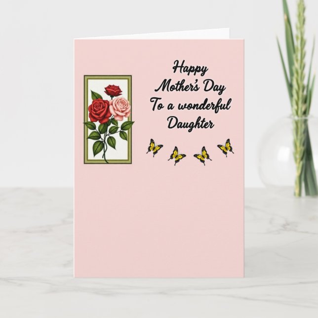 Chevron Daughter Love Bouquet Card (Front)