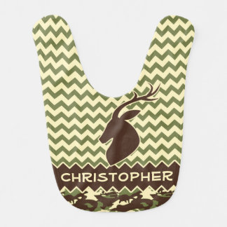 Chevron Deer Buck Camouflage Personalize Bib