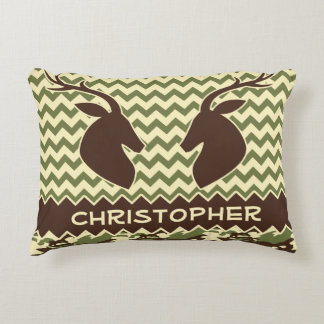 Chevron Deer Buck Camouflage Personalize Decorative Pillow