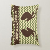 Chevron Deer Buck Camouflage Personalize Decorative Pillow (Front(Vertical))