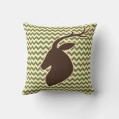 Chevron Deer Buck Camouflage Personalize Throw Pillow (Back)