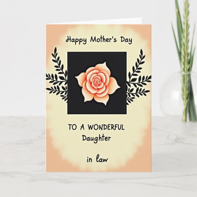 Chevron Delicate Flower Card (Front)