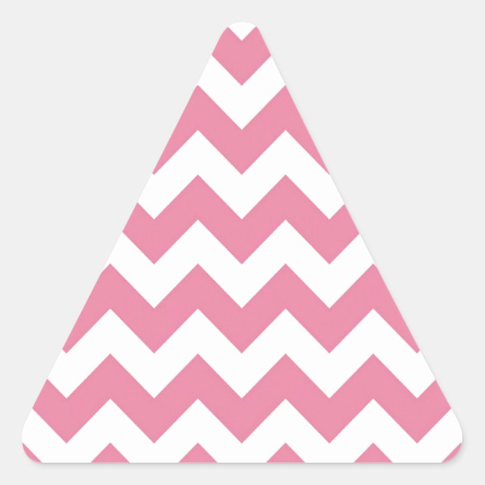 Chevron Design Pink White Triangle Stickers