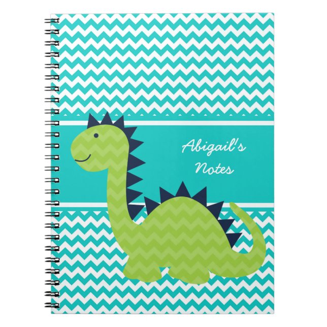 Chevron Dinosaur on Chevron Personalized Notebook (Front)