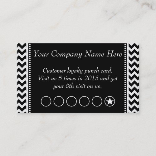 Chevron Discount Promotional Punch Card Business Cards