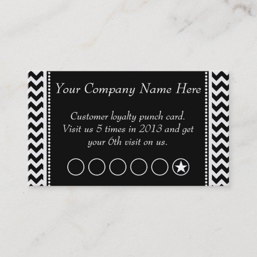 Customizable Chevron Discount Promotional Punch Card Business Cards