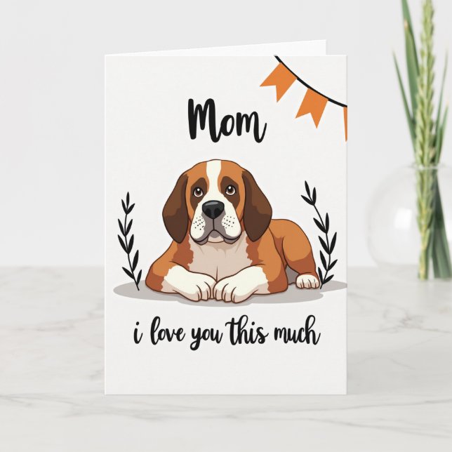 Chevron Dog Mom Love Card (Front)
