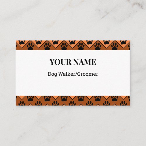 Chevron Dog Walker Groomer  Business Card