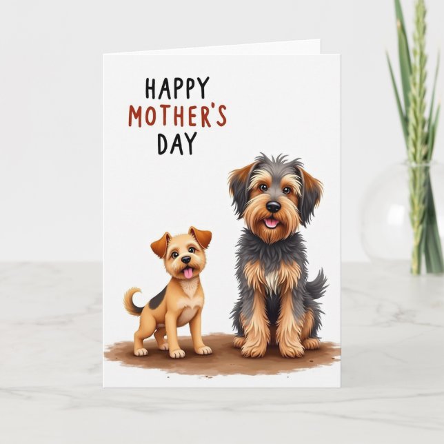 Chevron Dogs Mothers Day Card (Front)