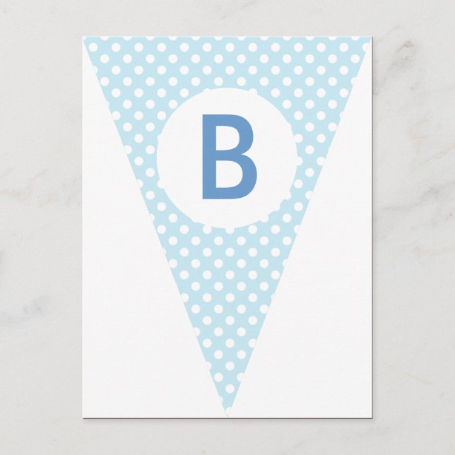 Chevron & Dot Party Flag Bunting Banner Post Card (Front)
