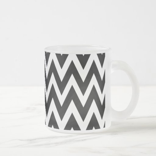 Chevron Dreams black and white frosted glass Frosted Glass Coffee Mug ...