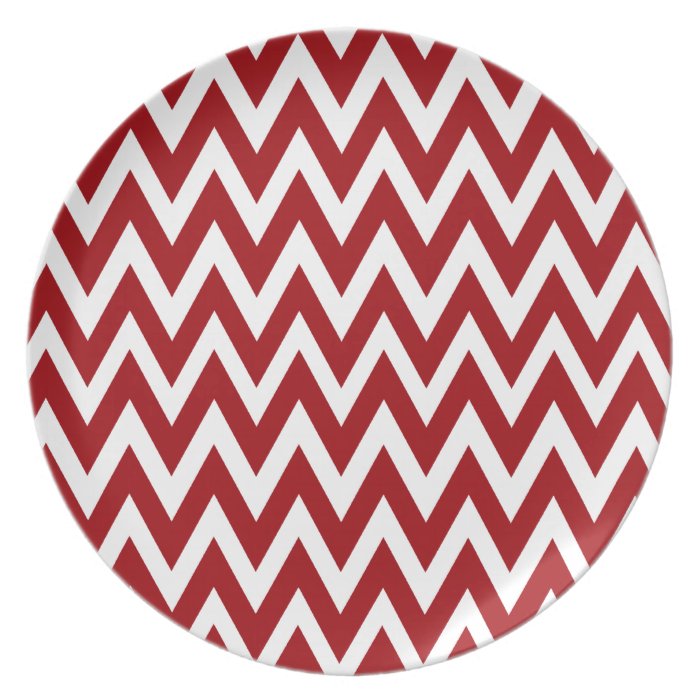 Chevron Dreams red and white Party Party Plate