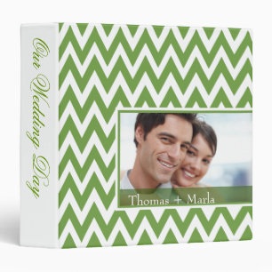 Chevron Dreams Wedding Photo Album   celedon Binder