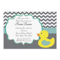 Chevron Ducky Modern Baby Shower Invitation