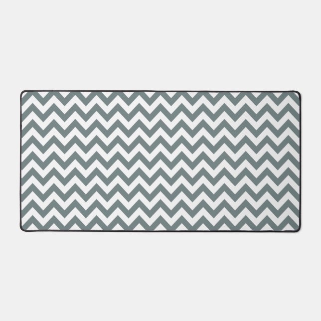 Chevron Dull Silver Desk Mat (Front)
