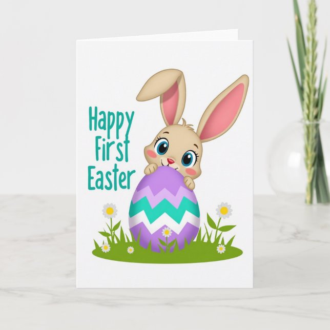 Chevron Easter Scene Card (Front)