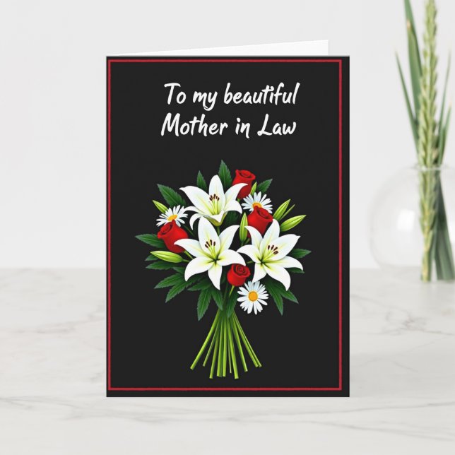 Chevron Elegant Blooms Card (Front)