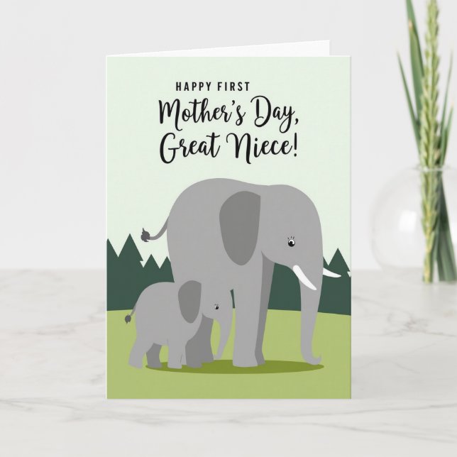 Chevron Elephant First Card (Front)
