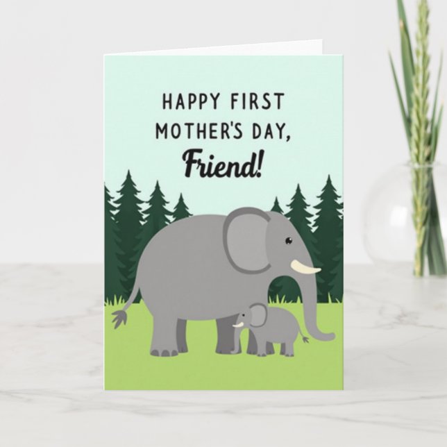 Chevron Elephant Mom Card (Front)