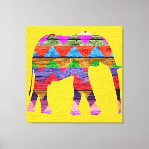 Chevron Elephant Pattern Canvas Print