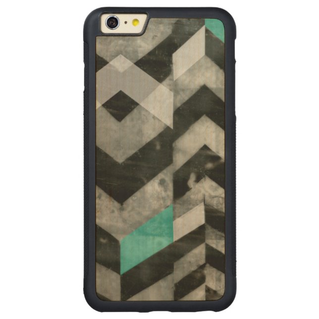 Chevron Exclusion II Carved Wood iPhone Case (Back)