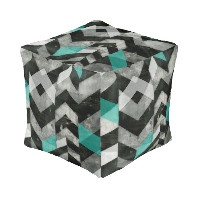 Chevron Exclusion II Pouf (Angled Front)