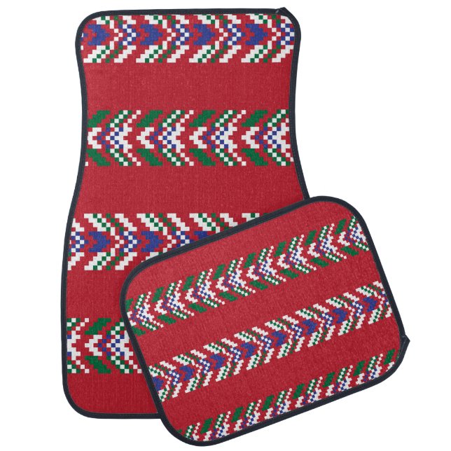 Chevron fair isle seamless pattern designallover,  car floor mat (Set)