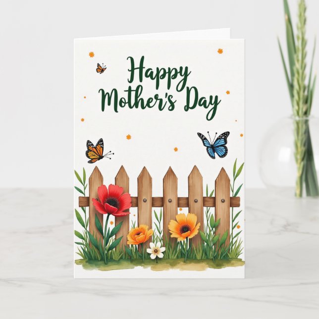 Chevron Floral Garden Day Card (Front)