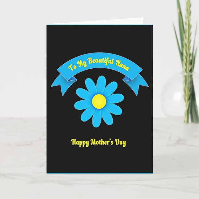 Chevron Floral Happy Message Card (Front)