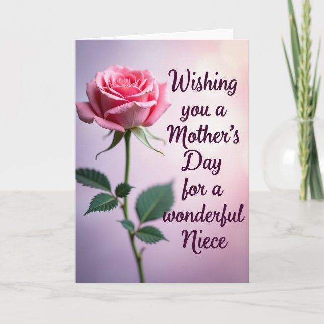 Chevron Floral Message Card (Front)