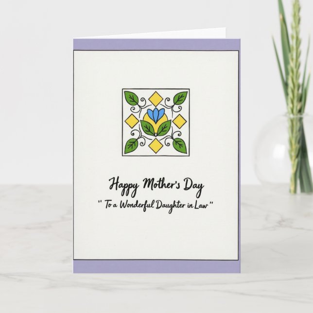 Chevron Floral Mothers Card (Front)