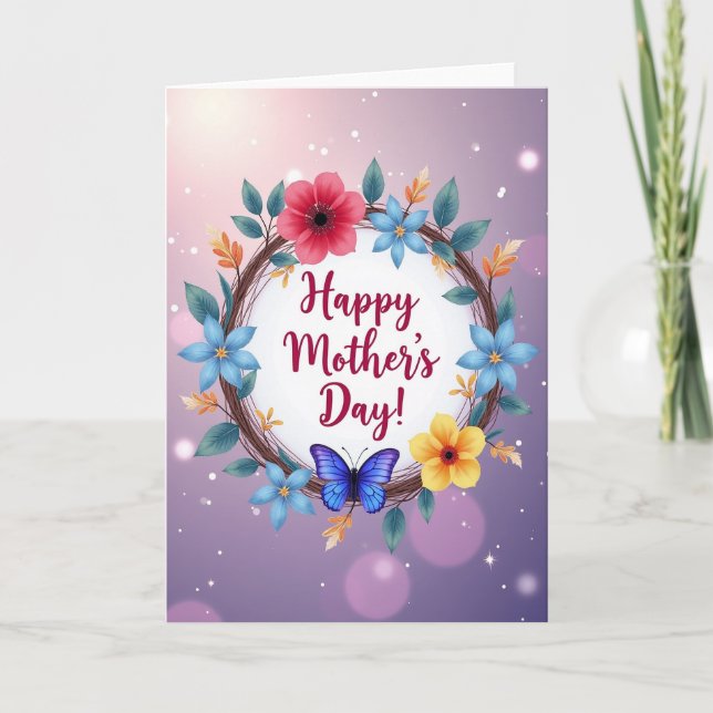Chevron Floral Mothers Day Card (Front)