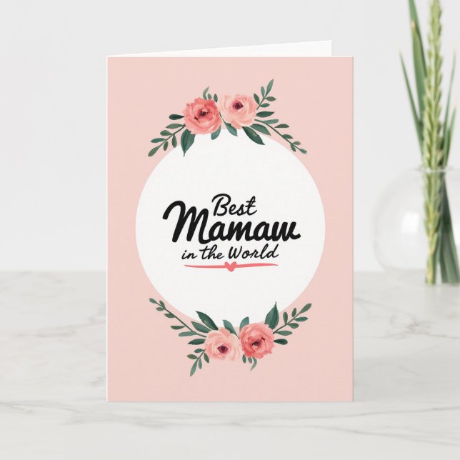 Chevron Floral Thanks Card (Front)